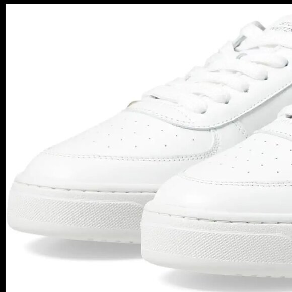 Stuart Weitzman $395 Italy Courtside Leather Crytalized Faux Pearl Sneakers - Picture 8 of 13